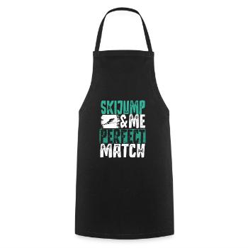 Ski jumping - Cooking Apron - black - Front - AI Model Male 185 dark (185cm)