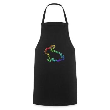 Bunny colorful dots - Cooking Apron - black - Front - AI Model Male 185 dark (185cm)