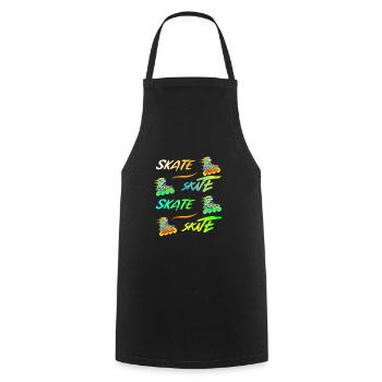 Patiner, patiner, patiner en ligne. - Tablier de cuisine - noir - Devant - AI Model Male 185 dark (185cm)
