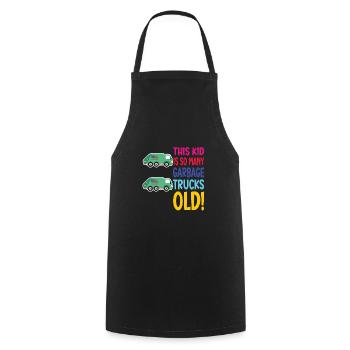 Garbage Truck Birthday Boy 2 - Cooking Apron - black - Front - AI Model Male 185 dark (185cm)