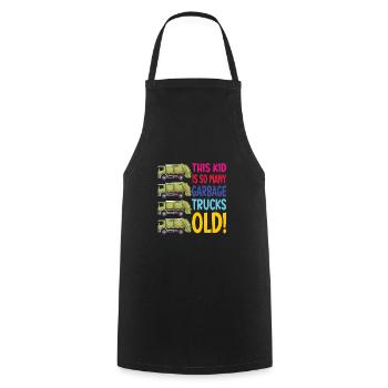 Camion à ordures garçon d’anniversaire 4 - Tablier de cuisine - noir - Devant - AI Model Male 185 dark (185cm)
