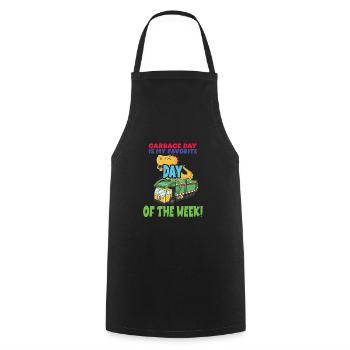 Garbage truck birthday boy - Cooking Apron - black - Front - AI Model Male 185 dark (185cm)