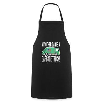 Garbage truck birthday boy - Cooking Apron - black - Front - AI Model Male 185 dark (185cm)