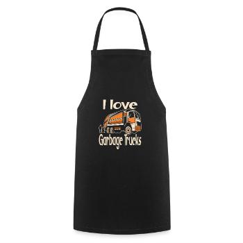 Garbage truck birthday boy - Cooking Apron - black - Front - AI Model Male 185 dark (185cm)