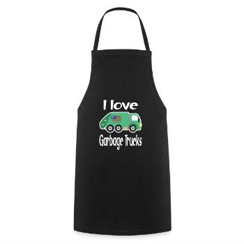 Garbage truck birthday boy - Cooking Apron - black - Front - AI Model Male 185 dark (185cm)
