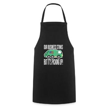 Garçon d’anniversaire de camion à ordures - Tablier de cuisine - noir - Devant - AI Model Male 185 dark (185cm)