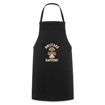 Mushroom picking - Cooking Apron - black - Front - AI Model Male 185 dark (185cm)