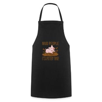 Faire de la poterie - Tablier de cuisine - noir - Devant - AI Model Male 185 dark (185cm)