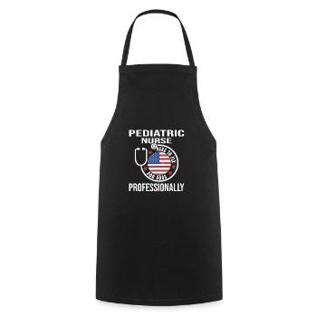 Children's nurse - Cooking Apron - black - Front - AI Model Male 185 dark (185cm)