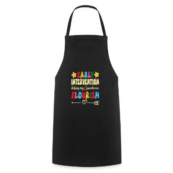École maternelle - Tablier de cuisine - noir - Devant - AI Model Male 185 dark (185cm)