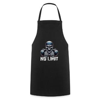 No Limit Workout Bodybuilding Skull with Dumbbell - Cooking Apron - black - Front - AI Model Male 185 dark (185cm)
