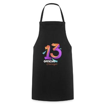 13th Birthday Girl Gift - Cooking Apron - black - Front - AI Model Male 185 dark (185cm)