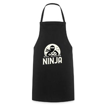 Postwurfsendung Ninja - Kochschürze - Schwarz - Vorne - AI Model Male 185 dark (185cm)