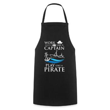 Captain Pirates - Kochschürze - Schwarz - Vorne - AI Model Male 185 dark (185cm)