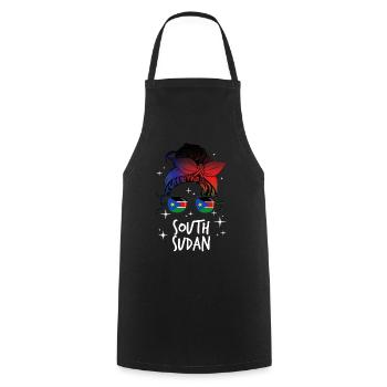 South Sudan - Cooking Apron - black - Front - AI Model Male 185 dark (185cm)