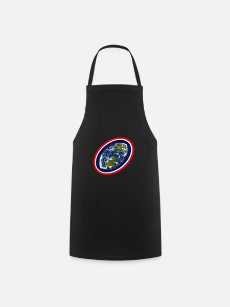Rugby Earth blue white red - Cooking Apron - black