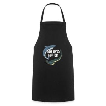Save the Sharks - Cooking Apron - black - Front - AI Model Male 185 dark (185cm)