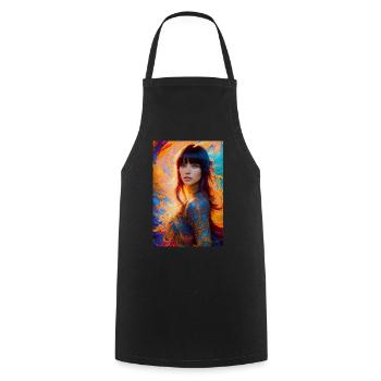Colorful Beauty 1 - Cooking Apron - black - Front - AI Model Male 185 dark (185cm)