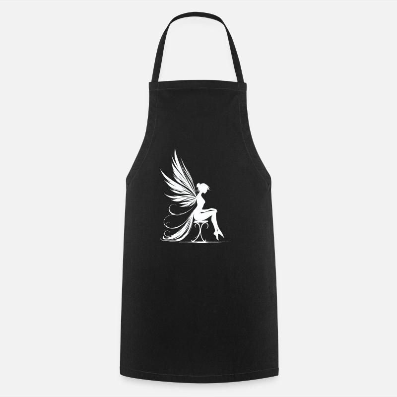 Thought wings in the moonlight - Cooking Apron - black