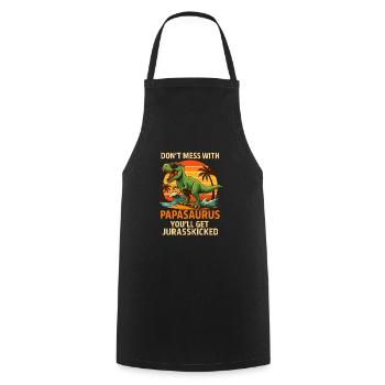 Papasaurus Summer Heat - Cooking Apron - black - Front - AI Model Male 185 dark (185cm)
