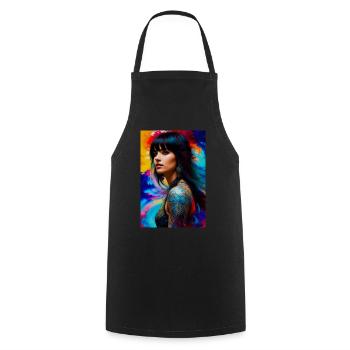 Colorful Beauty 5 - Cooking Apron - black - Front - AI Model Male 185 dark (185cm)