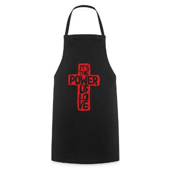 Botschaften Bibel Power of Love Jesus - Kochschürze - Schwarz - Vorne - AI Model Male 185 dark (185cm)