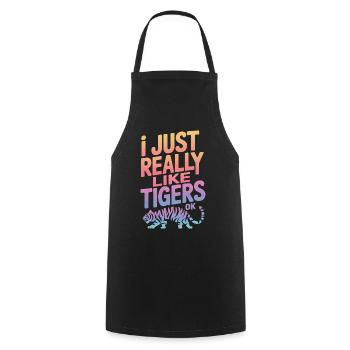 Tiger Animal Zoo Wild Animal - Cooking Apron - black - Front - AI Model Male 185 dark (185cm)