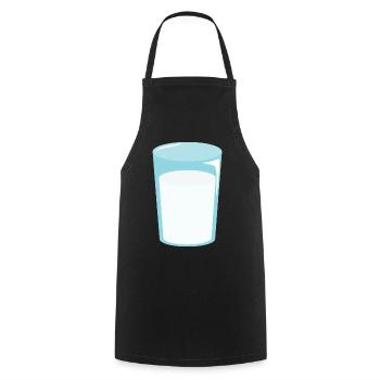 Verre de lait - Tablier de cuisine - noir - Devant - AI Model Male 185 dark (185cm)