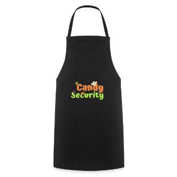 Funny Halloween Costume Candy Security - Cooking Apron - black - Front - AI Model Male 185 dark (185cm)