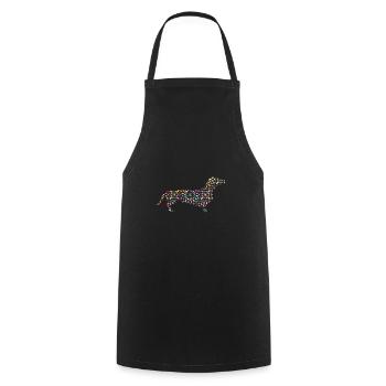 Hund Dackel Blumen Mandarin Geschenk - Kochschürze - Schwarz - Vorne - AI Model Male 185 dark (185cm)