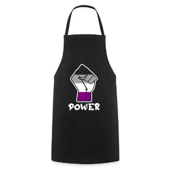 Power Asexual Pride Fist Design for Equality - Cooking Apron - black - Front - AI Model Male 185 dark (185cm)