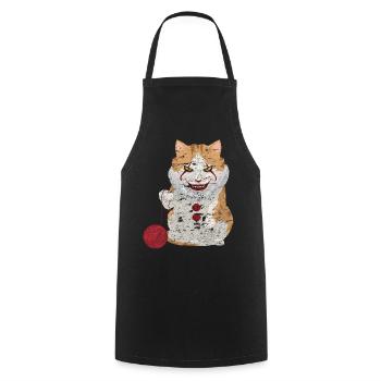 Halloween horror cat - Cooking Apron - black - Front - AI Model Male 185 dark (185cm)