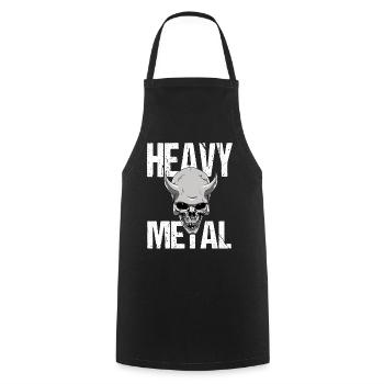 Heavy Metal Musik - Kochschürze - Schwarz - Vorne - AI Model Male 185 dark (185cm)