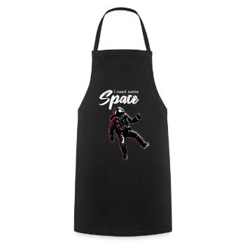 I need space | With an astronaut in space - Cooking Apron - black - Front - AI Model Male 185 dark (185cm)