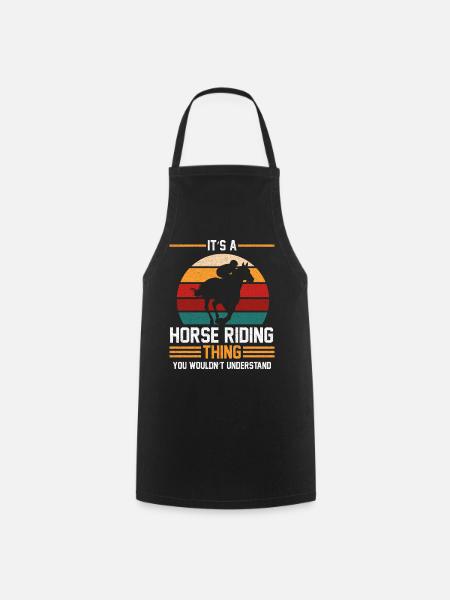 Horse riding teacher gift - Cooking Apron - black