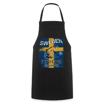 Sweden Fishing Flag Fishing Fish Design - Cooking Apron - black - Front - AI Model Male 185 dark (185cm)