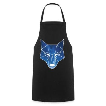 Weißer Wolf und Sternenhimmel - Kochschürze - Schwarz - Vorne - AI Model Male 185 dark (185cm)