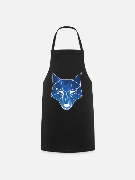 Loup blanc et ciel étoilé - Tablier de cuisine - noir