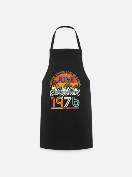 Juin 1976 Vintage Anniversaire Rétro - Tablier de cuisine - noir