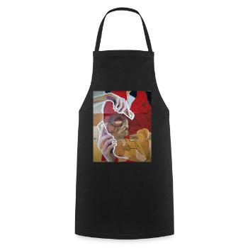 SELFIE, 2018 by massimiliano sbrescia - Cooking Apron - black - Front - AI Model Male 185 dark (185cm)