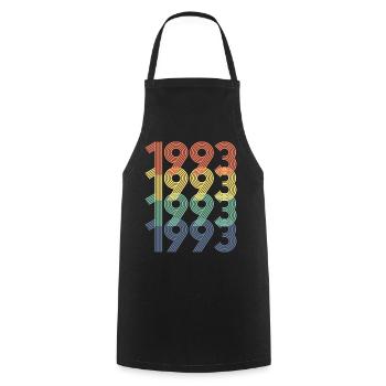 Cool Retro 1993, 30 ans, cadeau de 30e anniversaire - Tablier de cuisine - noir - Devant - AI Model Male 185 dark (185cm)