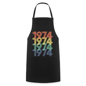 1974 Jahrgang 50. Geburtstag Männer Frauen 50 Jahre alt - Kochschürze - Schwarz - Vorne - AI Model Male 185 dark (185cm)