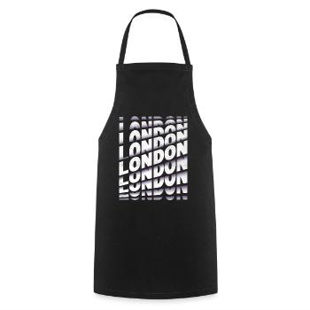London England UK City Font Skyline Home - Cooking Apron - black - Front - AI Model Male 185 dark (185cm)