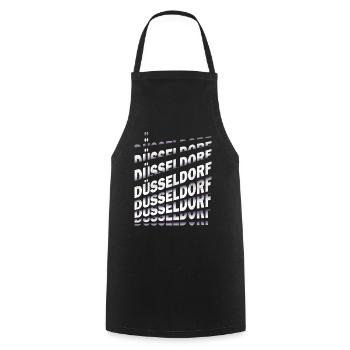 Dusseldorf Germany City Font Skyline - Cooking Apron - black - Front - AI Model Male 185 dark (185cm)