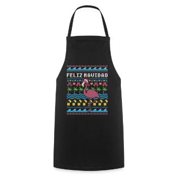 Feliz Navidad Ugly Christmas - Cooking Apron - black - Front - AI Model Male 185 dark (185cm)