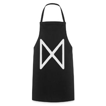 Futhark Alphabet runique Dagaz - Tablier de cuisine - noir - Devant - AI Model Male 185 dark (185cm)