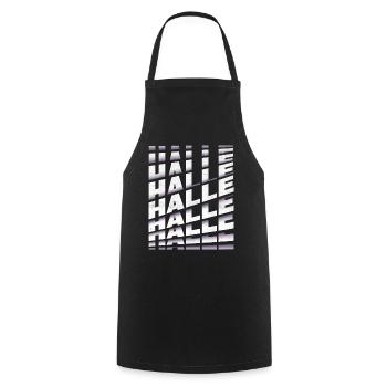 Hall Germany City Font Skyline Home - Cooking Apron - black - Front - AI Model Male 185 dark (185cm)