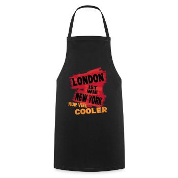 London England UK Stadt Spruch Ist Wie New York - Kochschürze - Schwarz - Vorne - AI Model Male 185 dark (185cm)