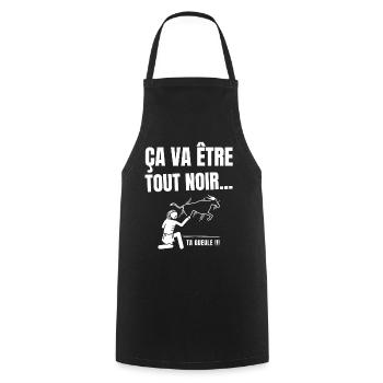 ça va être tout noir, film culte - Tablier de cuisine - noir - Devant - AI Model Male 185 dark (185cm)