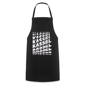 Kassel Germany City Font Skyline Home - Cooking Apron - black - Front - AI Model Male 185 dark (185cm)
